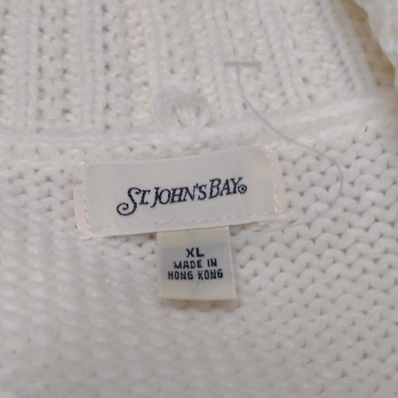 St. John's Bay Women's Cream White Sweater Cardigan Size XL NWOT - Picture 8 of 9